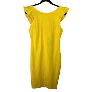 Fashion Nova Women's‎ NEW Outlook Ruffle Dress Yellow Juniors' SZ L